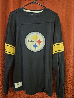 Vintage Reebok NFL Equipment Pittsburgh Steelers Long Sleeve Shirt - Med - Black